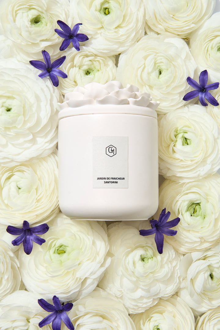 Coffret Duo Santorini : parfum d'ambiance et bougie parfumée